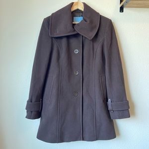 NINE WEST Brown Wool Coat